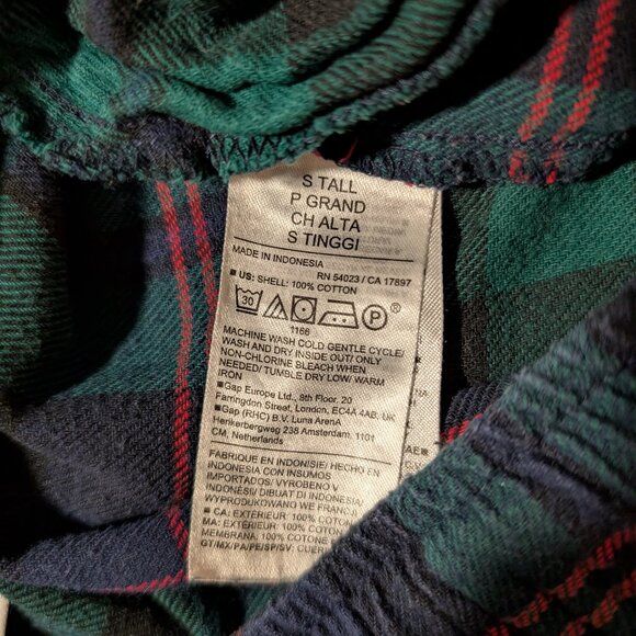 Old Navy pajama joggers pants blue green plaid size small Tall - Picture 7 of 12